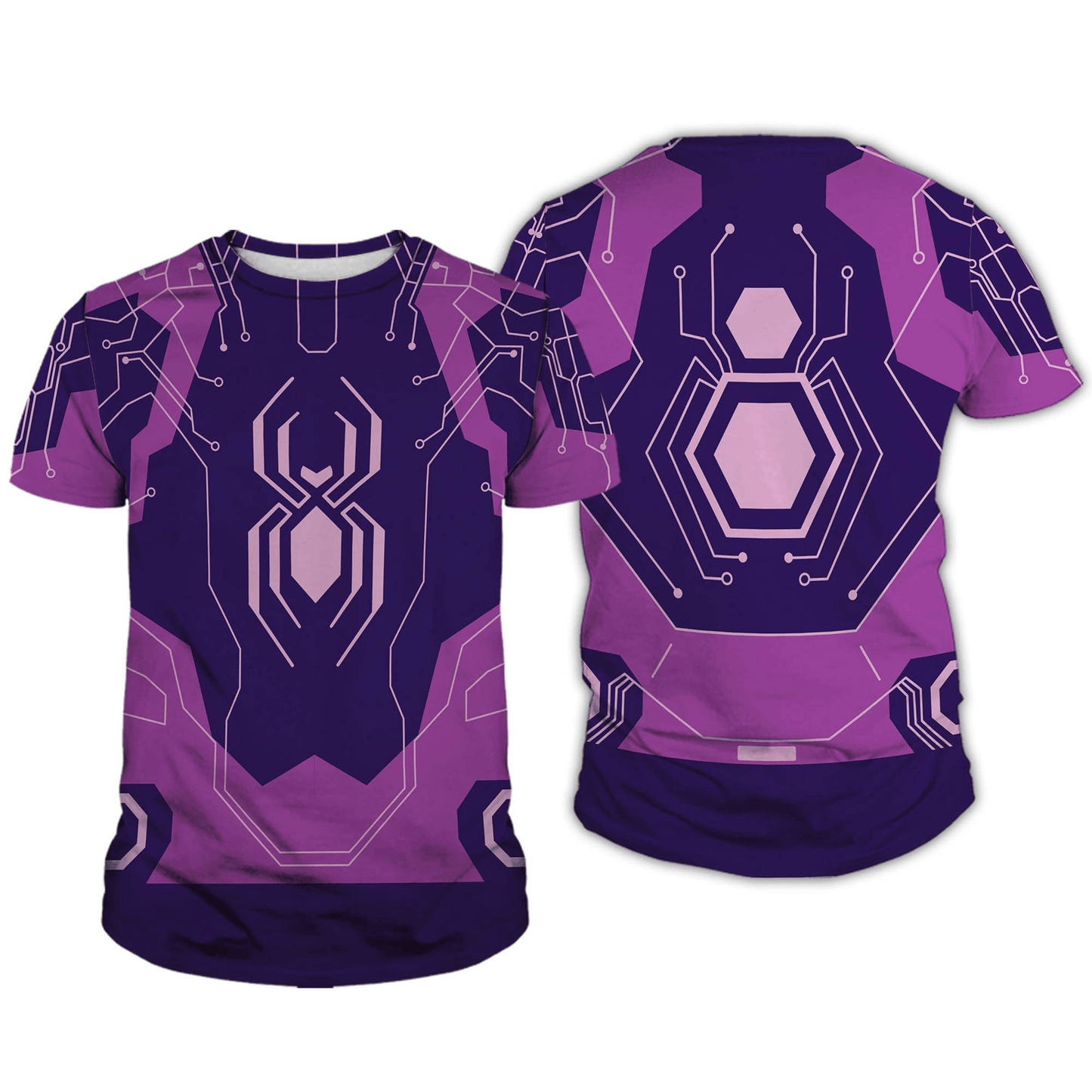 Spiderman Hoodie Marvel Spider Byte Suit Costume T-Shirt Purple Unisex - Trendy Gift For Men & Women