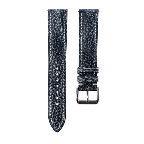 Black Crackle Cowhide Leather Watch Strap