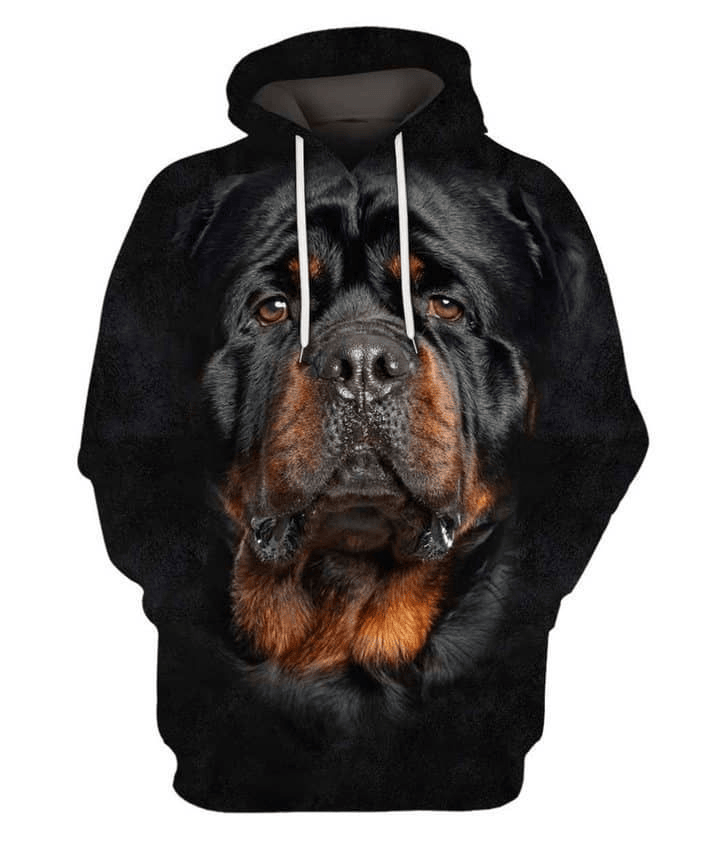 Dog Hoodie Rottweiler Ma Chi Ma Face Hair Graphic Hoodie Black Unisex - Cozy Hoodie For Cold Weather