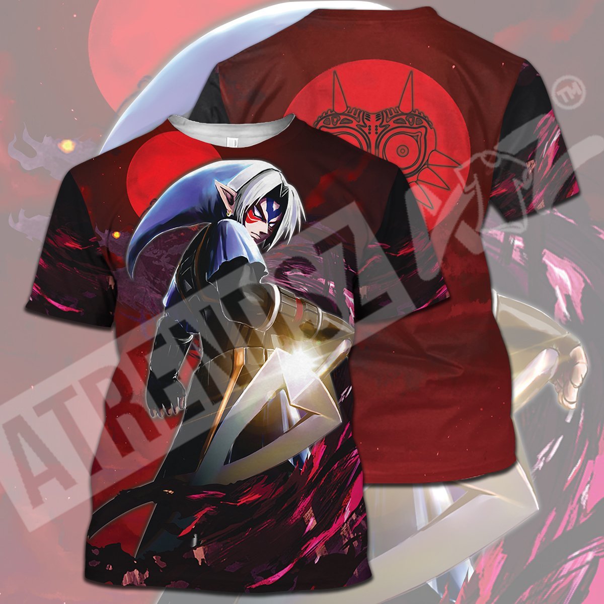 Legend Of Zelda T-shirt Cool Dark Link Majora's MaskBlack Red T-shirt Hoodie Legend Of Zelda Hoodie