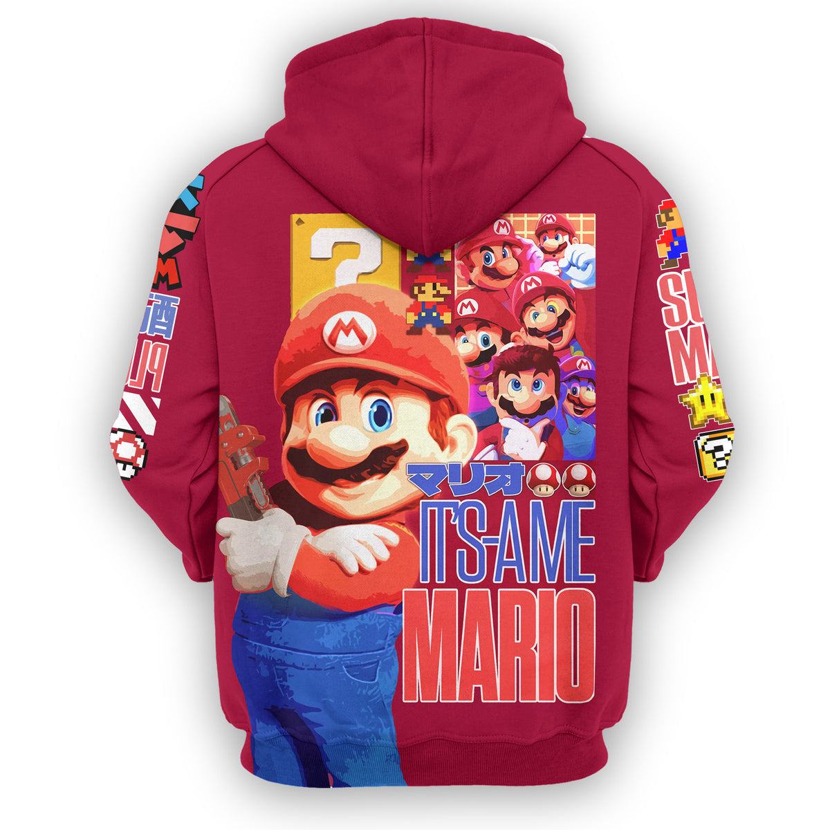 Mario Zip Hoodie It'S Me Mario Characters Zip Hoodie Red Blue Unisex - Cozy Hoodie For Cold Weather