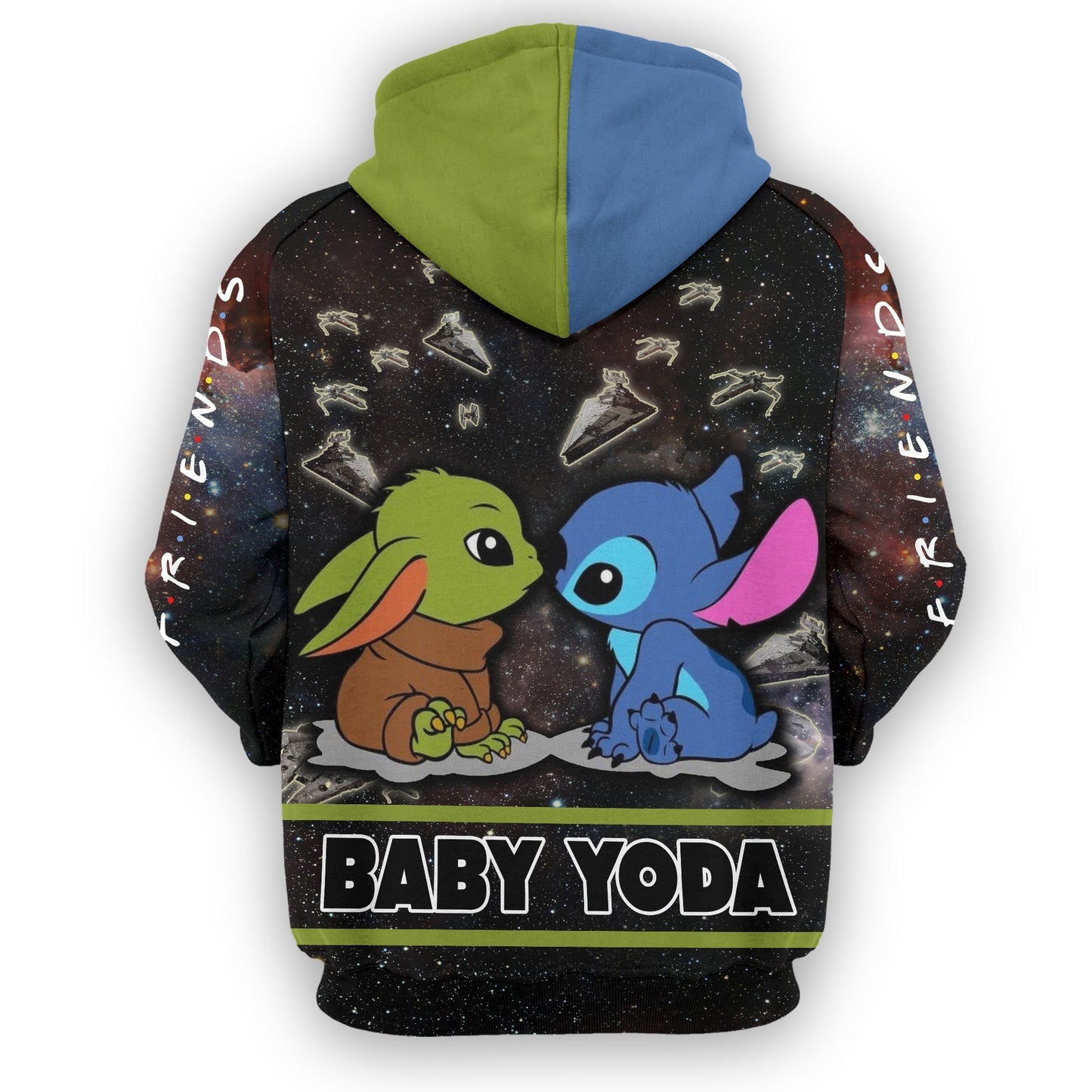 DN Hoodie DN Crossover SW Stitch Baby Yoda Black Blue Green Hoodie