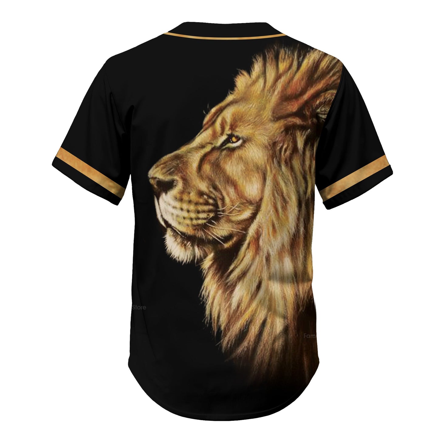 Faith Over Fear Lion King Jesus Black Baseball Tee Jersey Shirt Printed 3D
