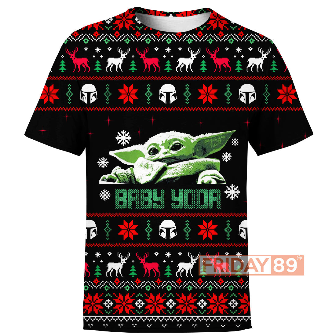 SW T-shirt SW Adorable Baby Yoda Ugly Christmas Pattern T-shirt Amazing SW Hoodie Sweater Tank 2025