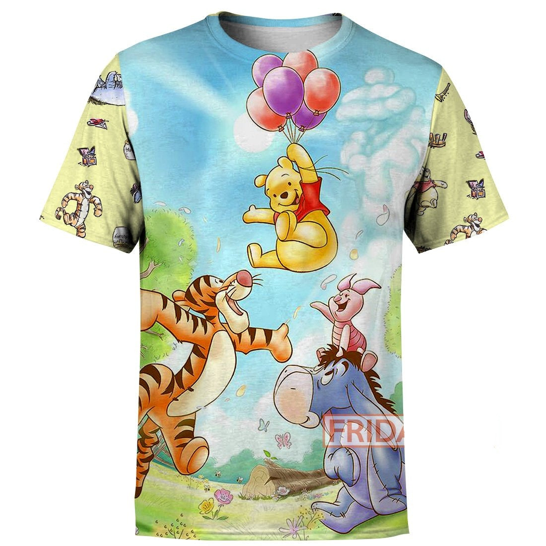 WTP T-shirt Pooh and Friends Tigger Eeyore Piglet Emoji Cartoon 3D Print T-shirt Amazing DN Hoodie Sweater Tank