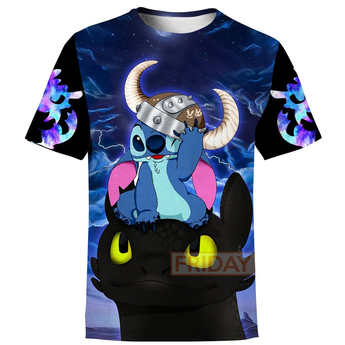 Stitch T-shirt Stitch And Toothless Dragon How To Train Your Dragon 3D Print T-shirt Awesome DN Hoodie Sweater Tank