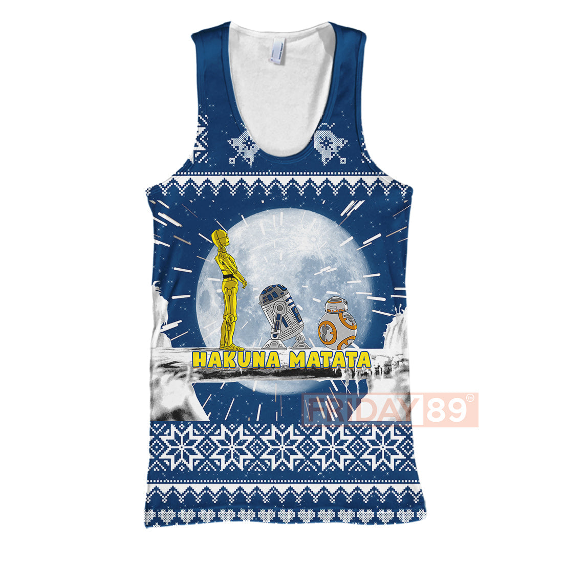 SW T-shirt Hakuna Matata Droidata R2-D2 C3PO And BB8 T-shirt Funny Amazing SW Hoodie Sweater Tank 2024