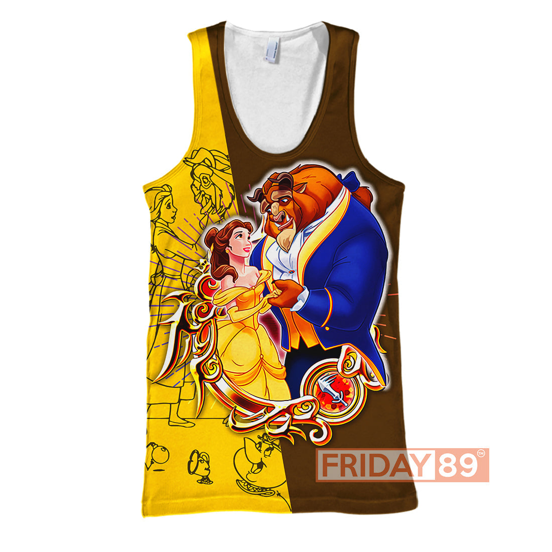 Beauty & The Beast T-shirt Beauty & The Beast DN Animated Film 3D Print T-shirt Amazing DN Hoodie Sweater Tank