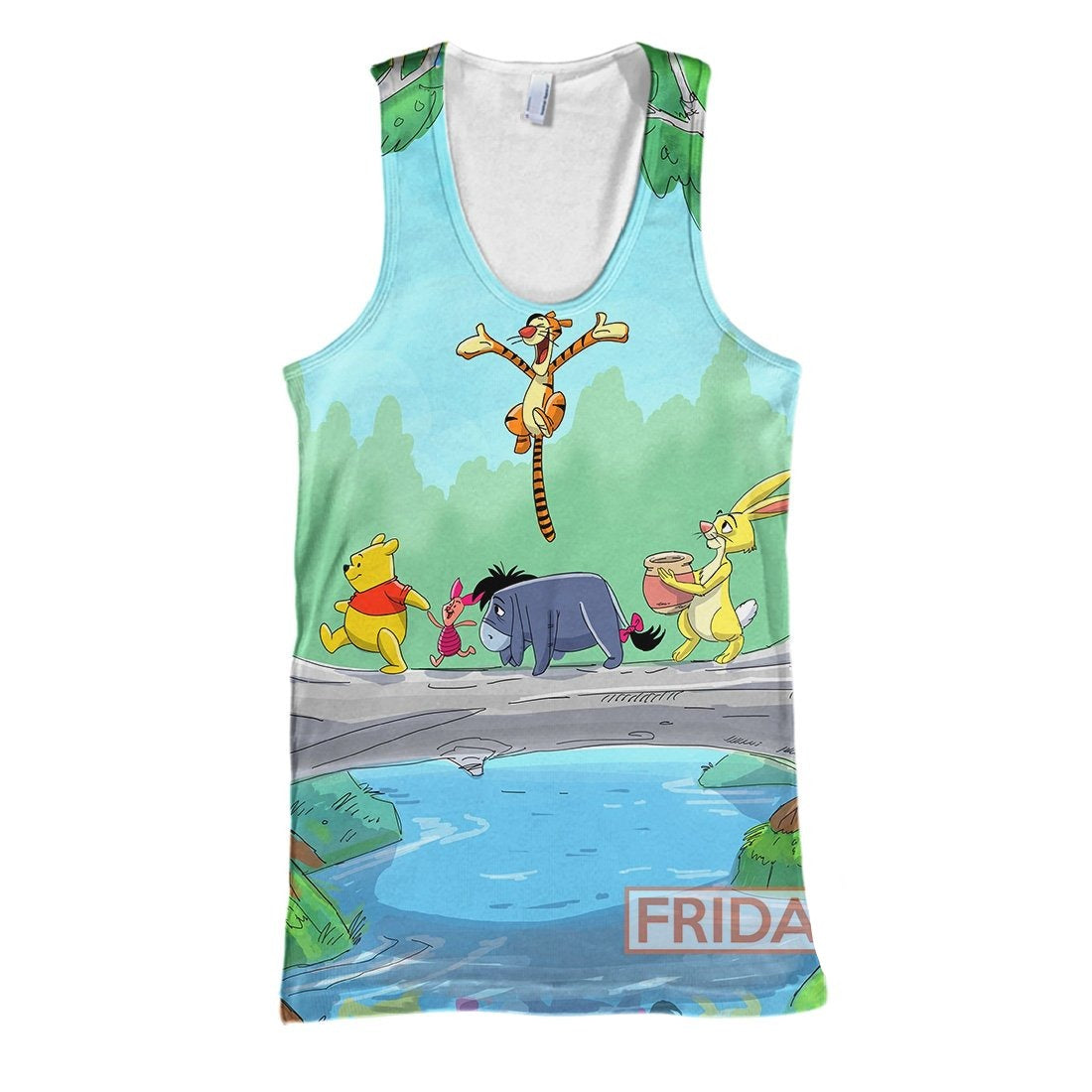 WTP T-shirt Emoji Face and Friends Tigger Eeyore Piglet 3D T-shirt High Quality DN Hoodie Sweater Tank