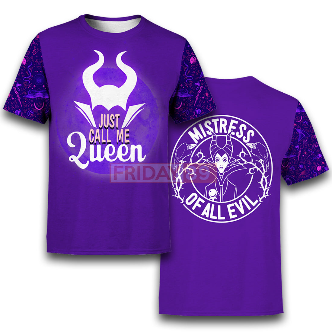 Maleficent T-shirt Just Call Me Queen T-shirt Awesome DN Hoodie Sweater Tank
