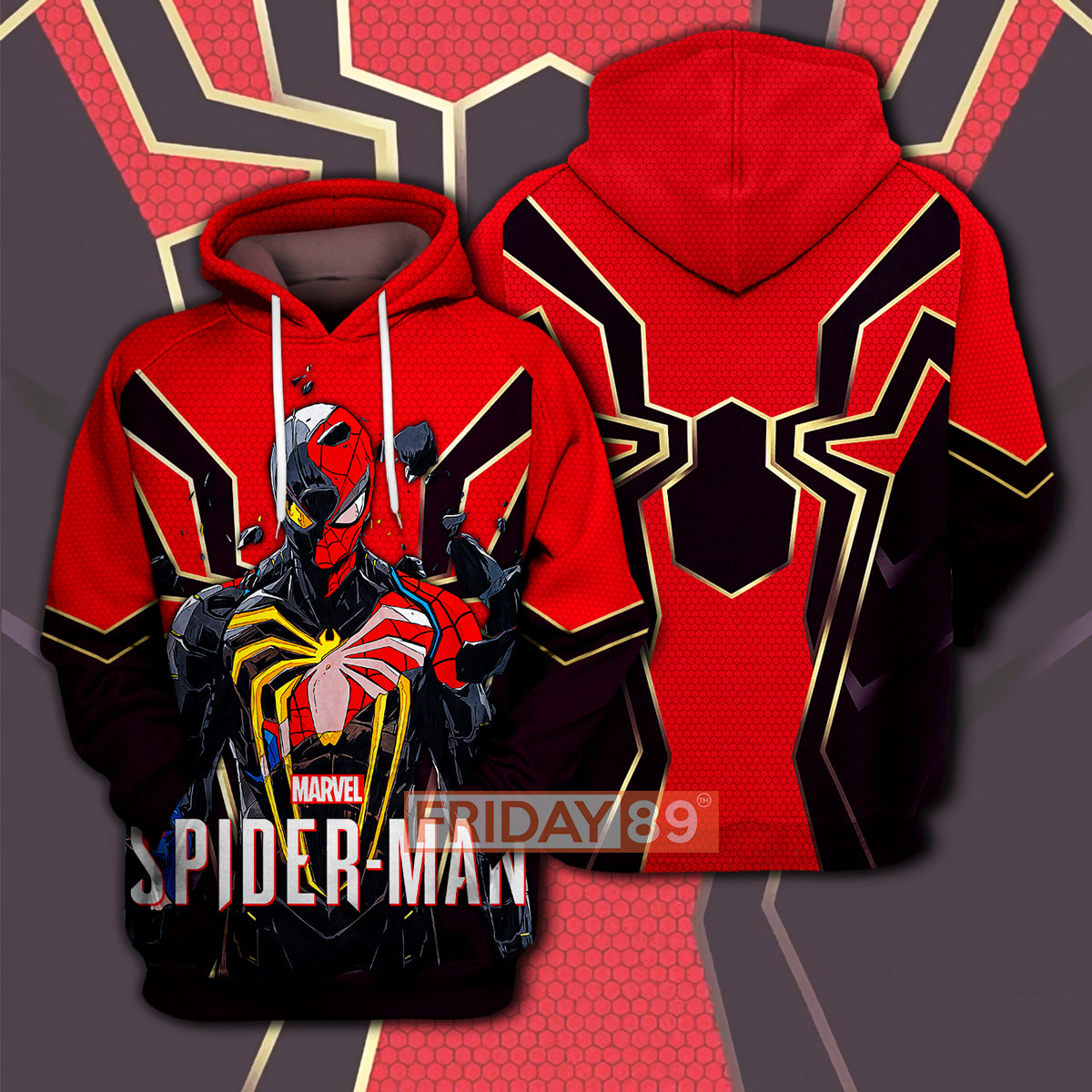 MV SM HOODIE SM SPIDER RED IN BLACK 3D PRINT HOODIE COOL HIGH QUALITY MV SM SHIRT SWEATER TANK