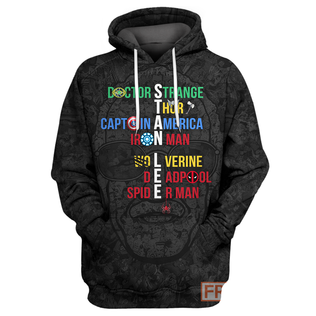 Stan Lee Hoodie SL Super Heroes Name T-shirt MV Stan Lee Shirt Sweater Tank