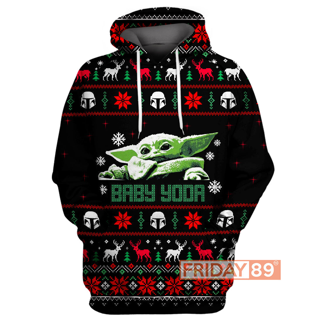 SW T-shirt SW Adorable Baby Yoda Ugly Christmas Pattern T-shirt Amazing SW Hoodie Sweater Tank