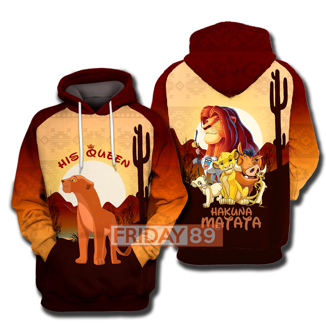 LK T-shirt His Queen Nala Hakuna Matata T-shirt DN Couple Hoodie Sweater Tank