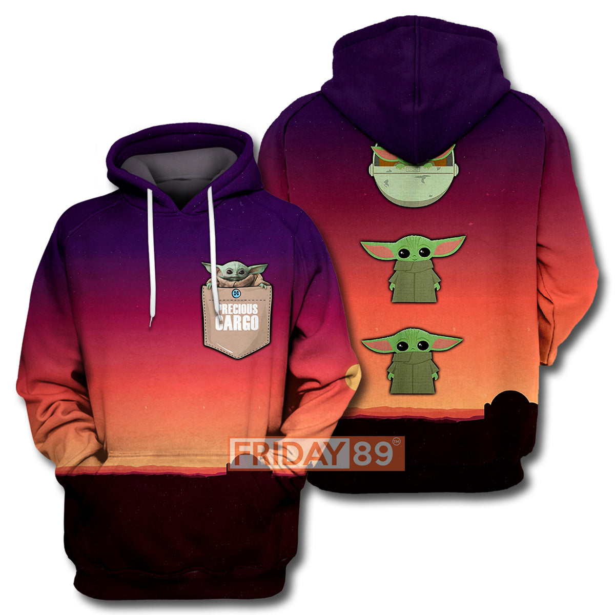 SW T-shirt Baby Yoda Mandalorian The Child Precious Cargo Pocket T-shirt SW Hoodie Sweater Tank