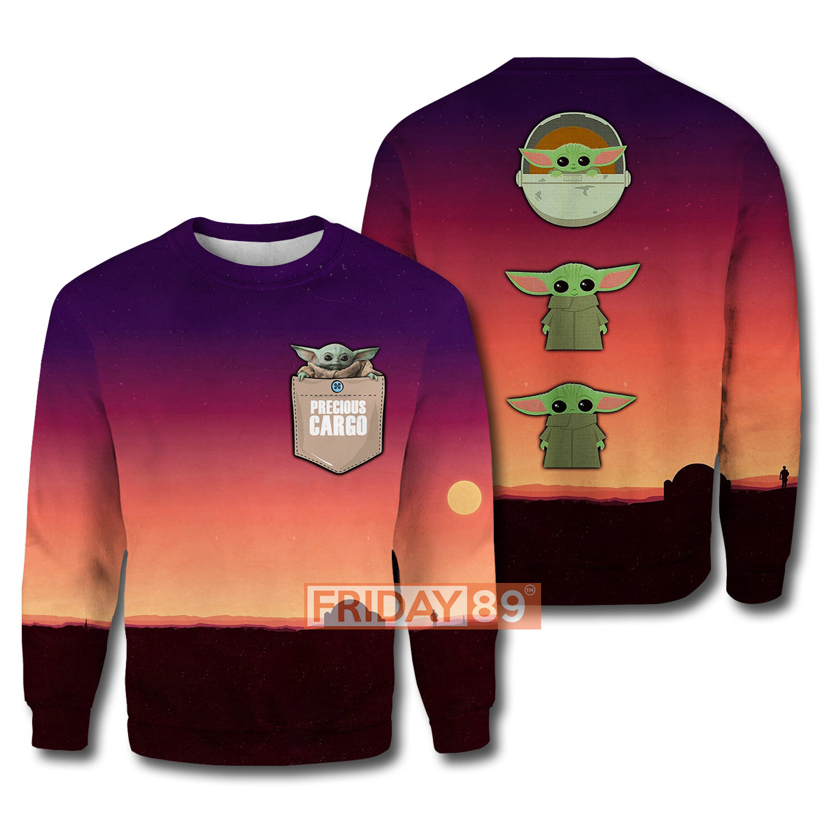 SW T-shirt Baby Yoda Mandalorian The Child Precious Cargo Pocket T-shirt SW Hoodie Sweater Tank 2023