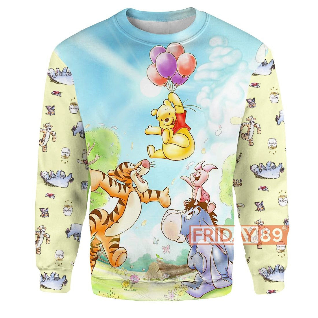 WTP T-shirt Pooh and Friends Tigger Eeyore Piglet Emoji Cartoon 3D Print T-shirt Amazing DN Hoodie Sweater Tank