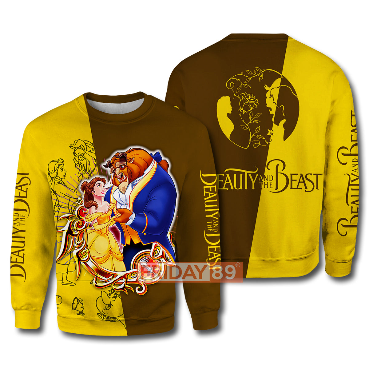 Beauty & The Beast T-shirt Beauty & The Beast DN Animated Film 3D Print T-shirt Amazing DN Hoodie Sweater Tank
