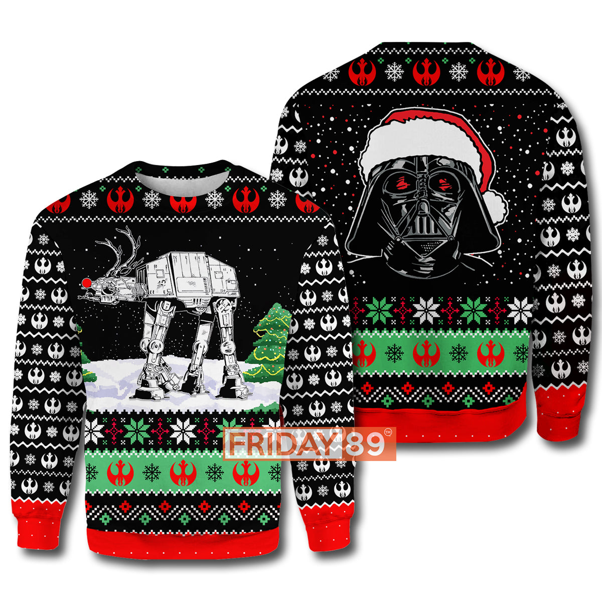 SW T-shirt Rudolph ATAT Walker Christmas Pattern T-shirt Awesome SW Hoodie Sweater Tank 2023