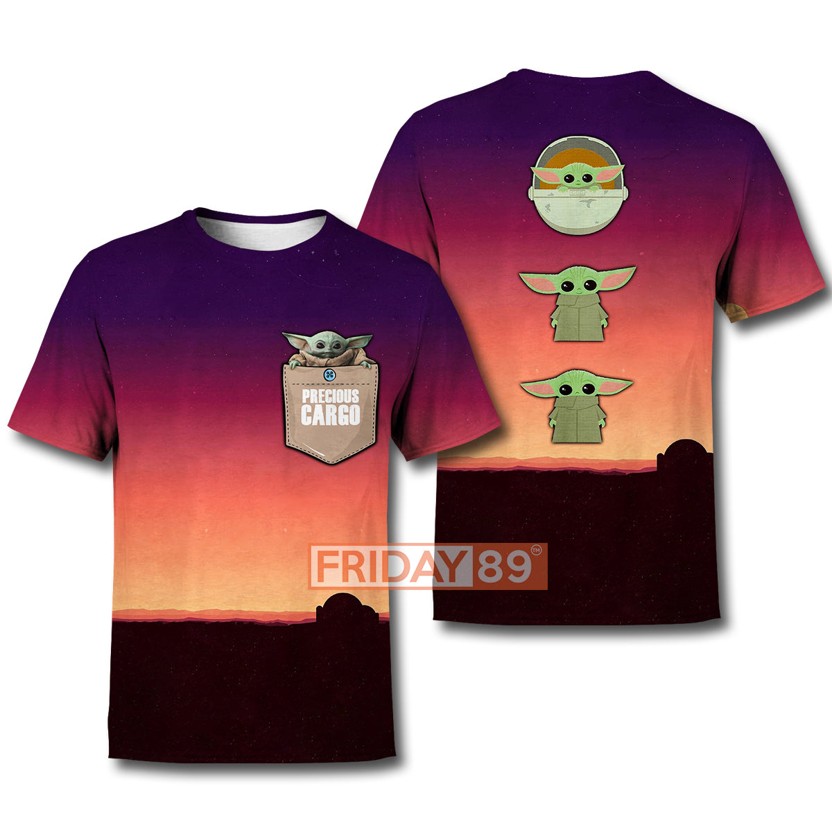 SW T-shirt Baby Yoda Mandalorian The Child Precious Cargo Pocket T-shirt SW Hoodie Sweater Tank 2024