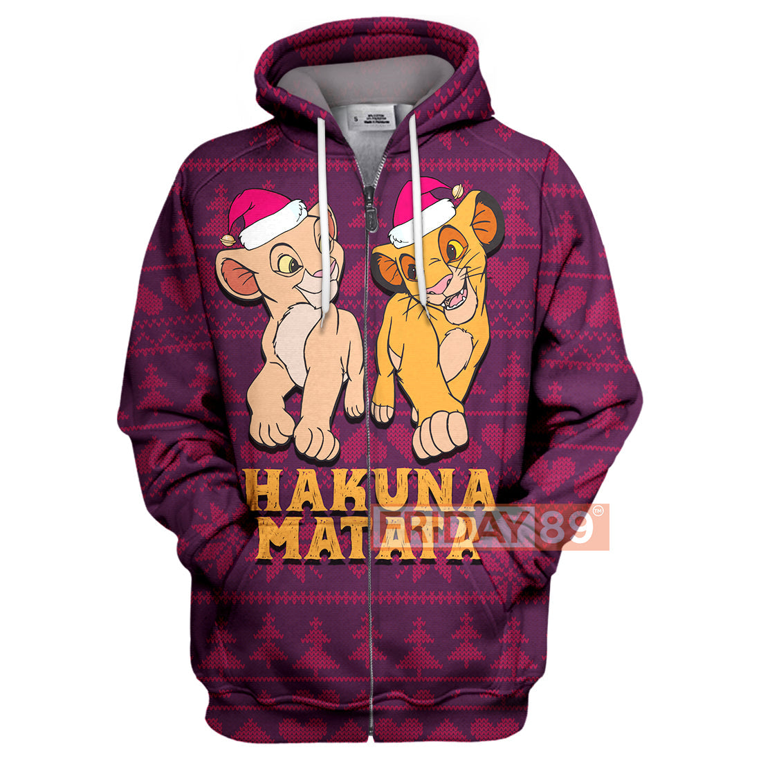 LK T-shirt Simba & Nala Christmas Pattern T-shirt Cute DN Hoodie Sweater Tank