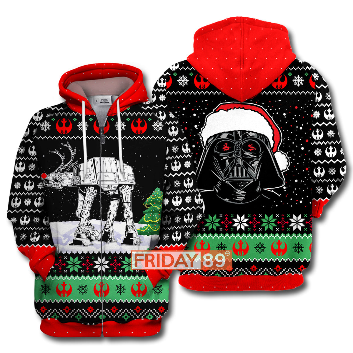 SW T-shirt Rudolph ATAT Walker Christmas Pattern T-shirt Awesome SW Hoodie Sweater Tank 2025