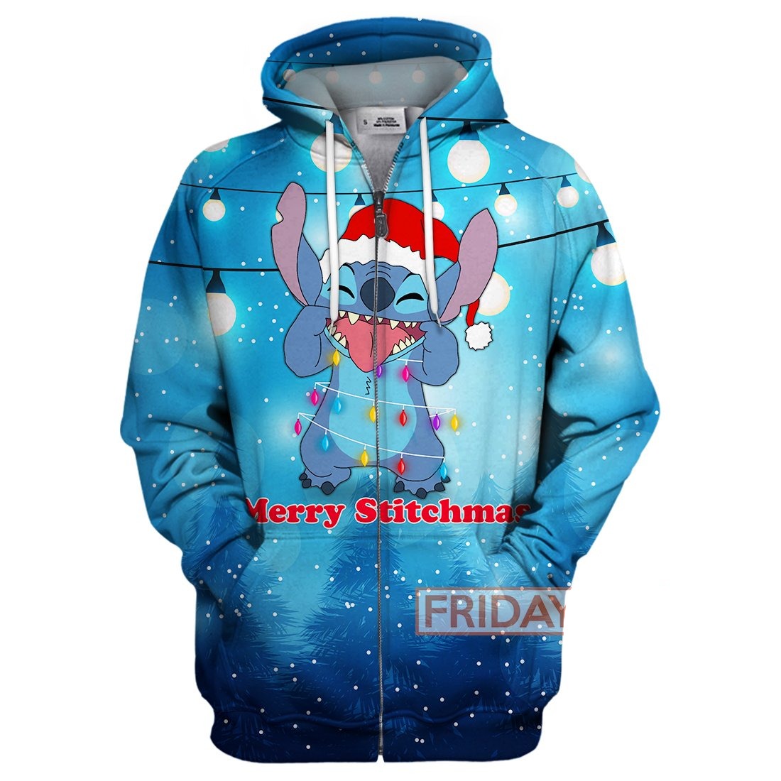 Stitch T-shirt Merry Stitchmas Christmas Light T-shirt Cute DN Hoodie Sweater Tank