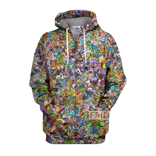 Pokemon T-Shirt Pokemon All Pocket Monsters T-Shirt Hoodie - Trendy Gift For Men & Women