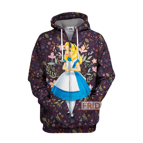 DN Alice In Wonderland T-shirt Alice With Flowers T-shirt Hoodie
