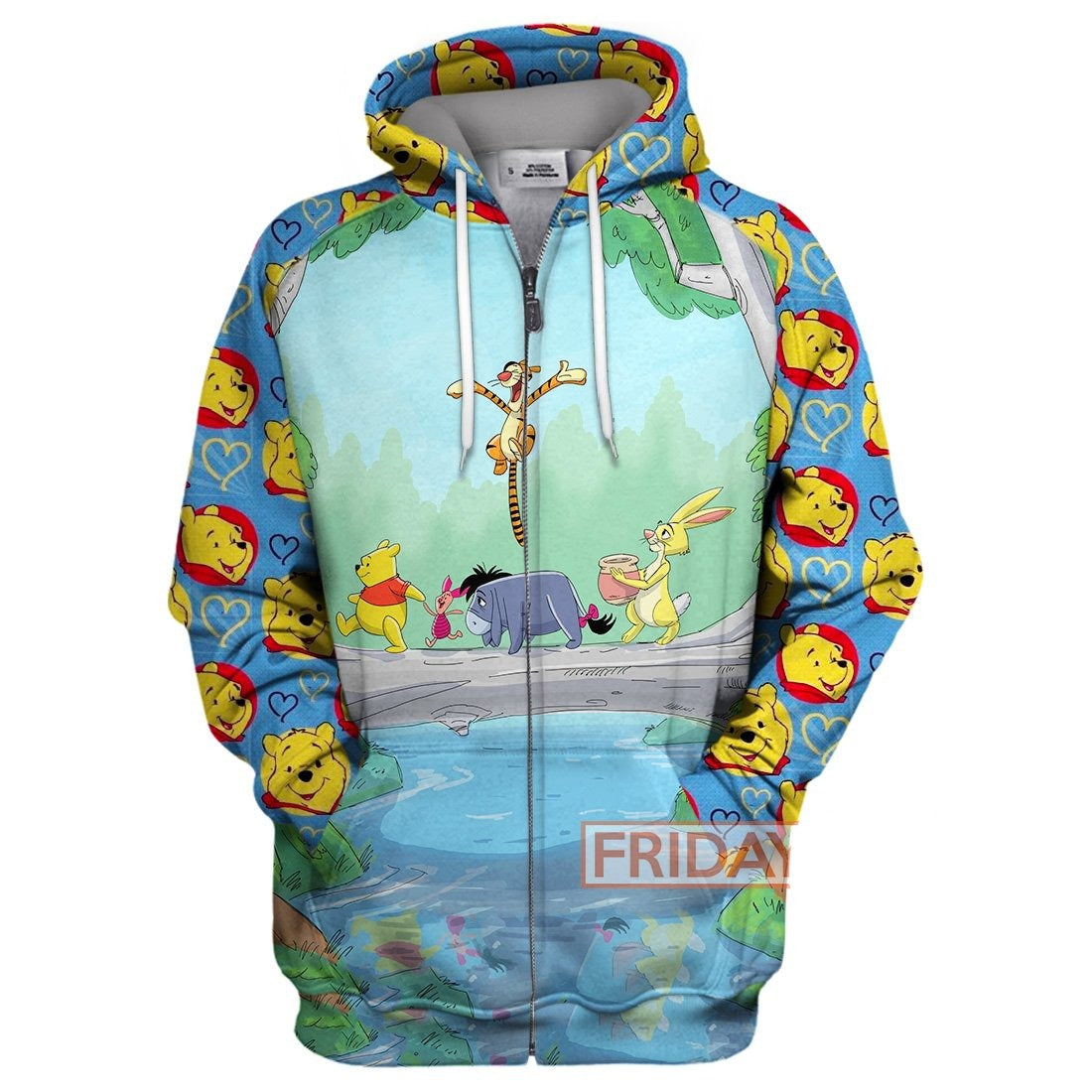 WTP T-shirt Emoji Face and Friends Tigger Eeyore Piglet 3D T-shirt High Quality DN Hoodie Sweater Tank