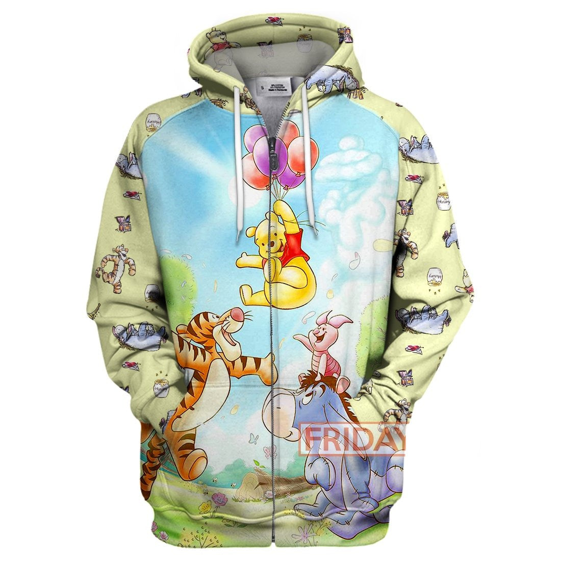 WTP T-shirt Pooh and Friends Tigger Eeyore Piglet Emoji Cartoon 3D Print T-shirt Amazing DN Hoodie Sweater Tank
