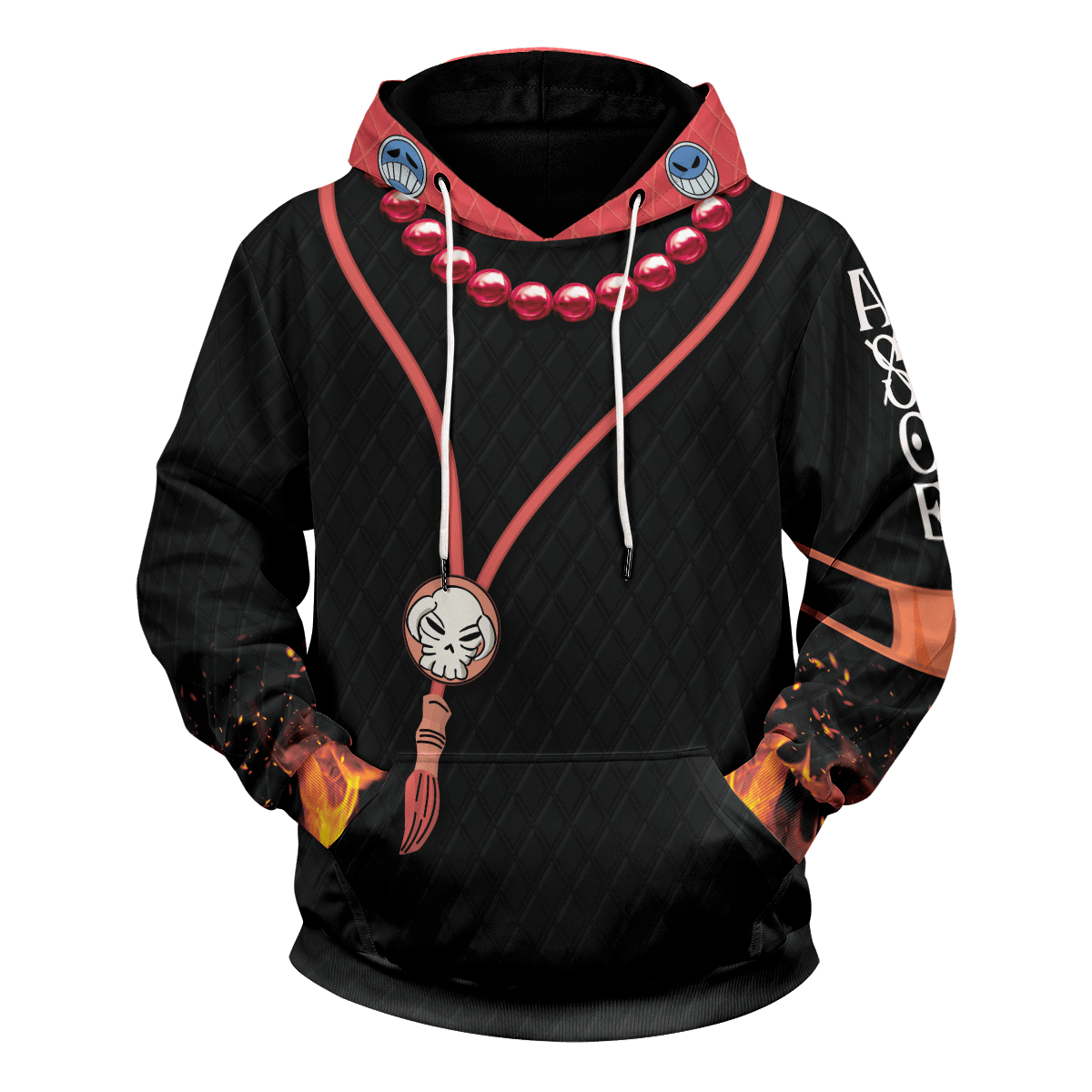 One Piece Hoodie Portgas D. Ace Costume Black Hoodie Anime Clothing
