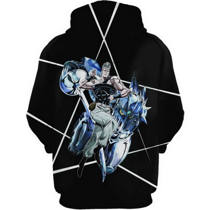 Jojos Bizarre Adventure Hoodie Polnareff And His Stand Graphic Hoodie Black Unisex - Cozy Hoodie For Cold Weather