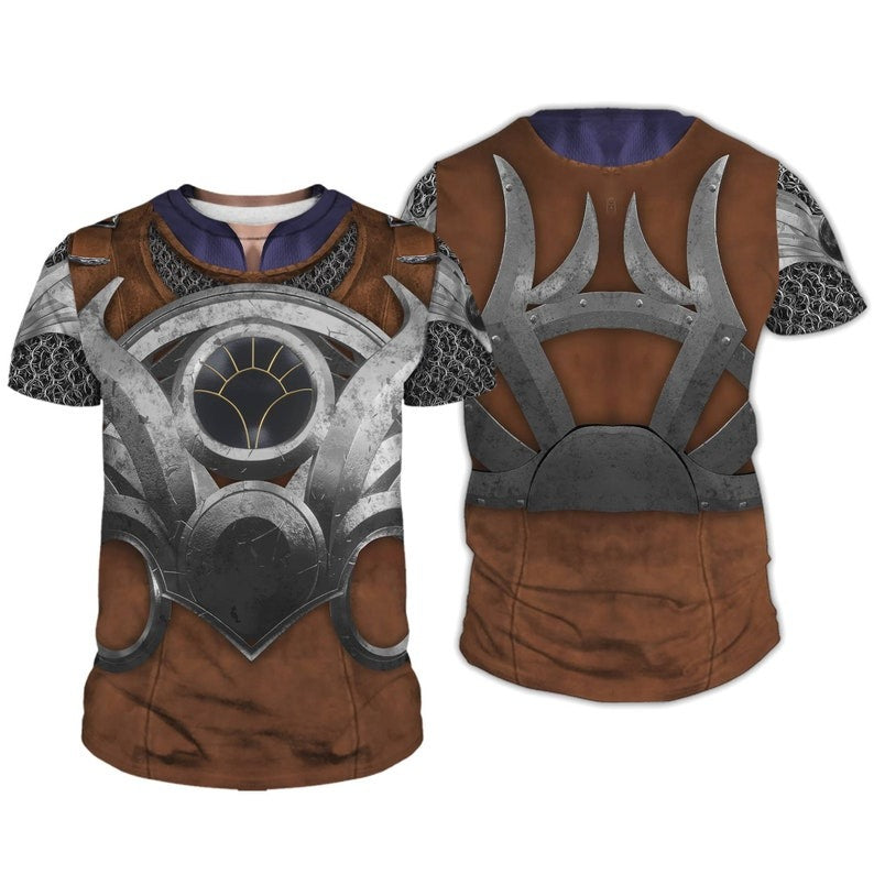 Baldur's Gate Hoodie Shadowheart Astarion Karlach Costume Brown All Over Print Pullover Sweatshirt