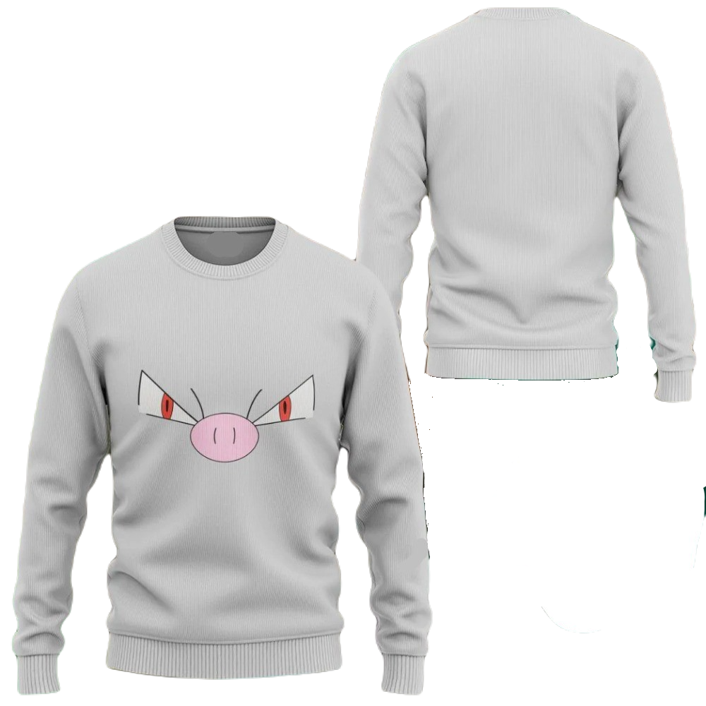 Pokemon Hoodie Mankey Pokemon Cosplay T-Shirt Gray Unisex Adults New Release - Trendy Gift For Men & Women