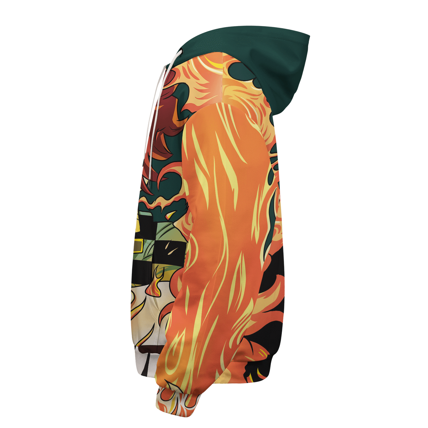 Demon Slayer Hoodie Tanjiro Kamado Water Fire Kimetsu No Yaiba Logo Hoodie Demon Slayer Apparel