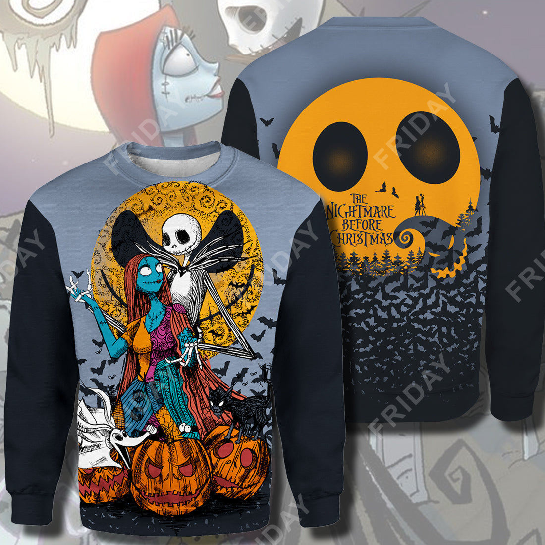 TNBC T-shirt Nightmare Couple Halloween T-shirt Awesome DN TNBC Hoodie Sweater Tank Jack skellington Hoodie Shirt 2024