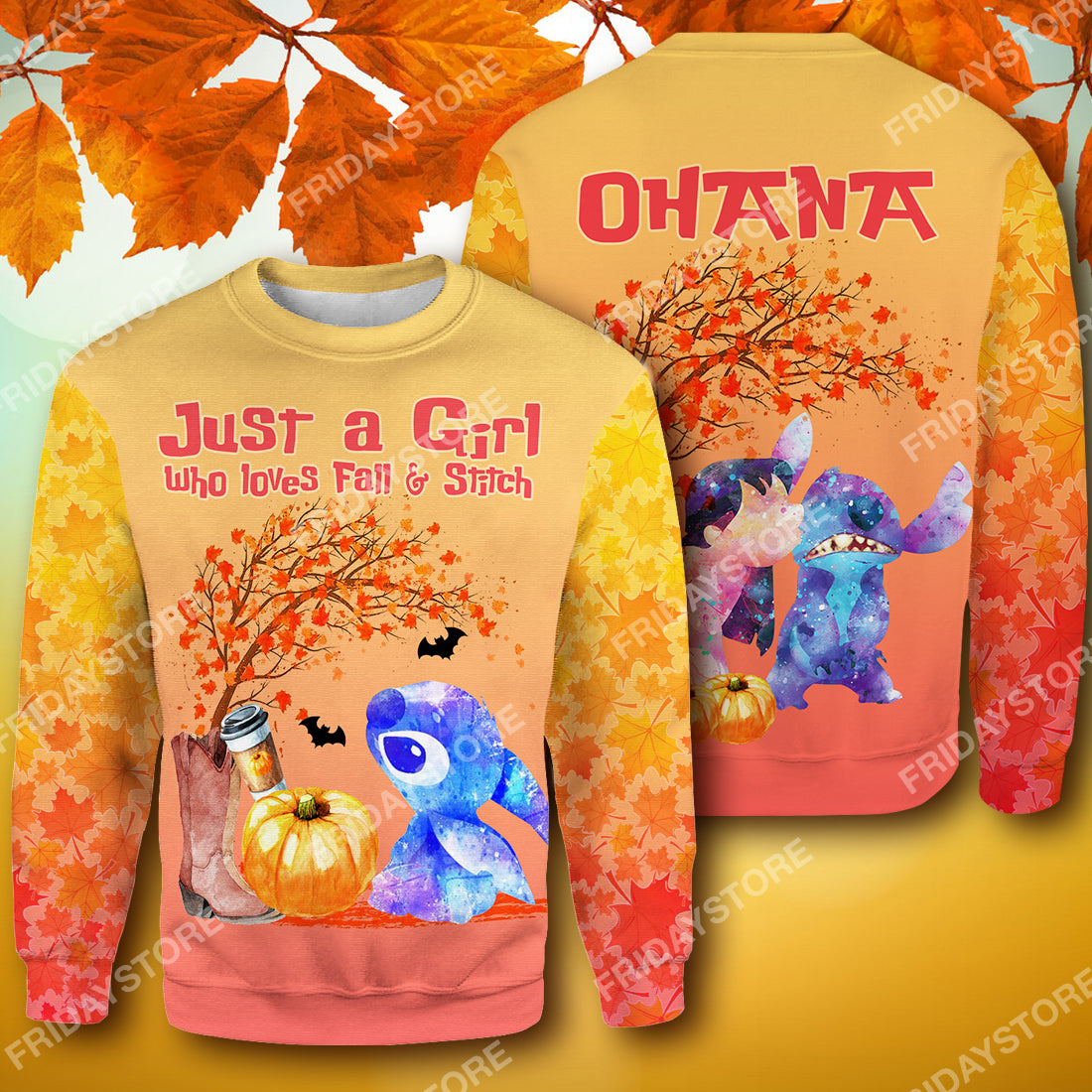 LAS T-shirt Just A Girl Who Loves Fall And Stitch T-shirt Cute High Quality DN Stitch Hoodie Sweater Tank