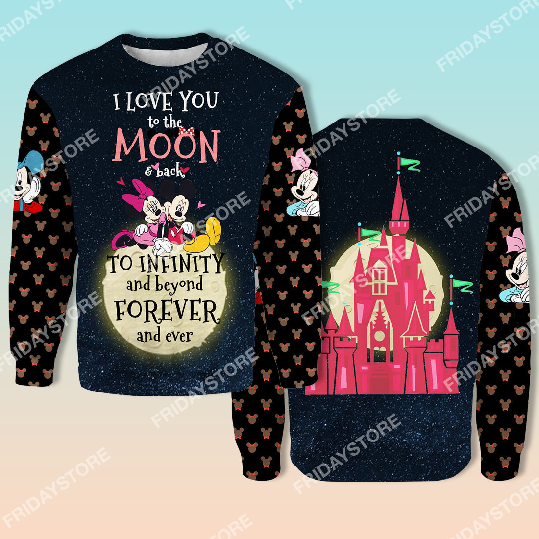 DN T-shirt Love You To The Moon & Back To Infinity Mouse Couple T-shirt Cute DN MK MN Mouse Hoodie Sweater Tank