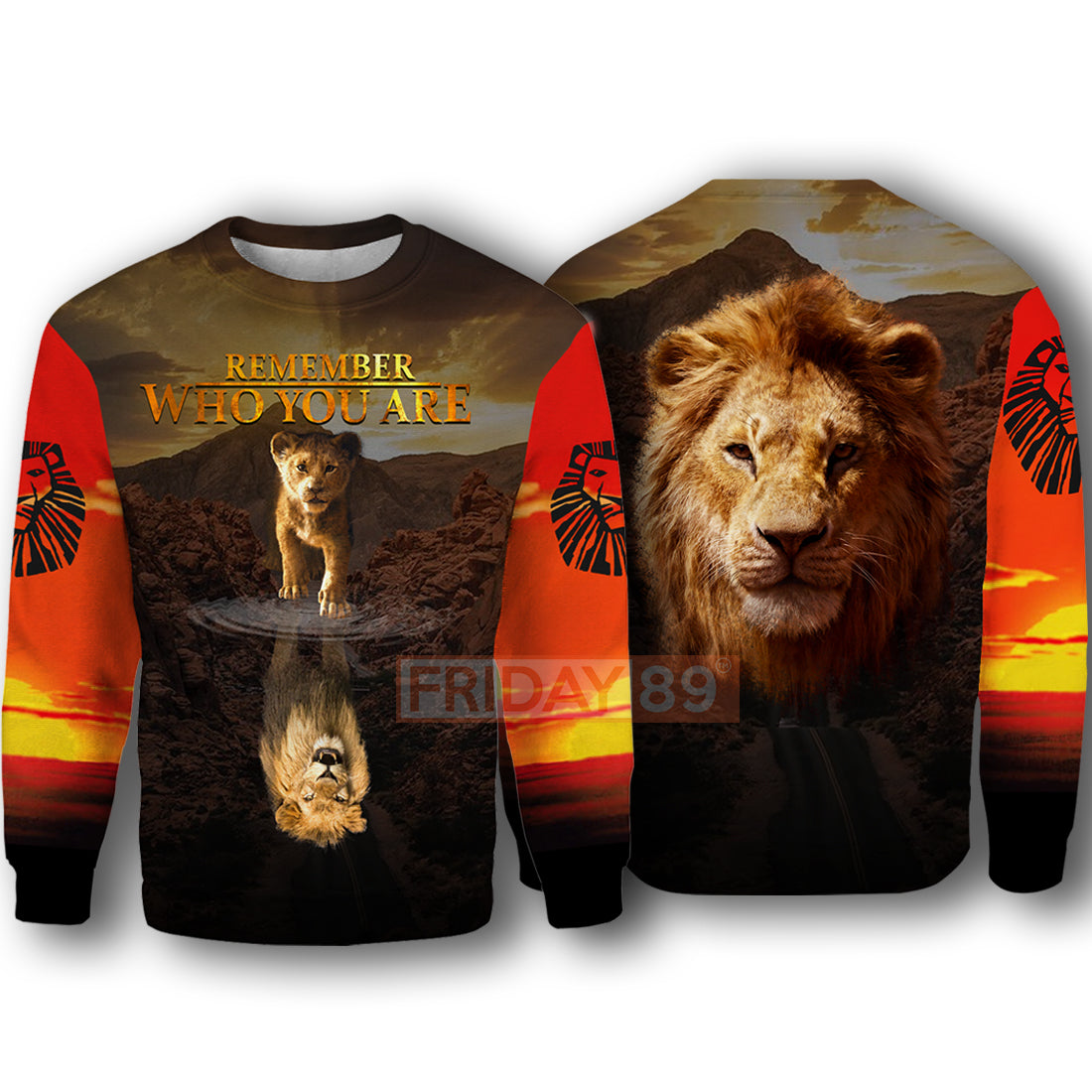 LK T-shirt Remember Who You Are Simba Lion Face 3D T-shirt Cool DN Hoodie Sweater Tank