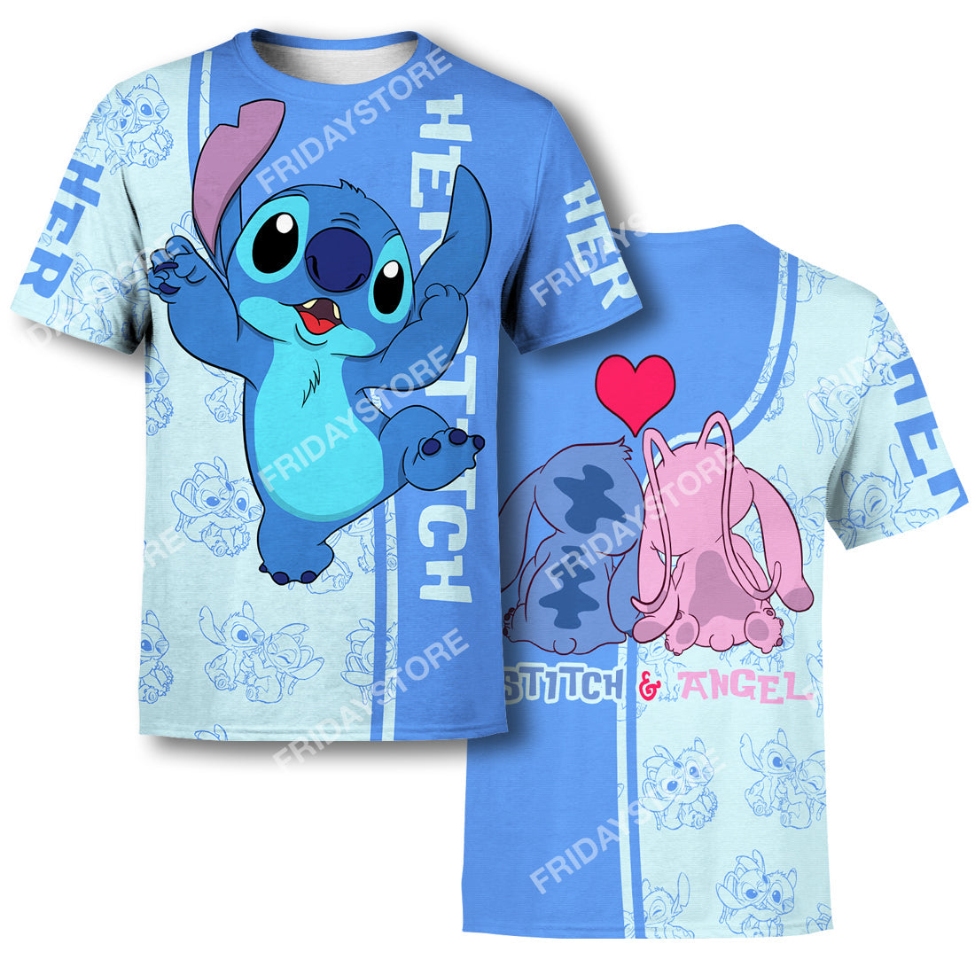 LAS T-shirt Her Stitch Adorable Couple T-shirt Cute High Quality DN Stitch Hoodie Sweater Tank