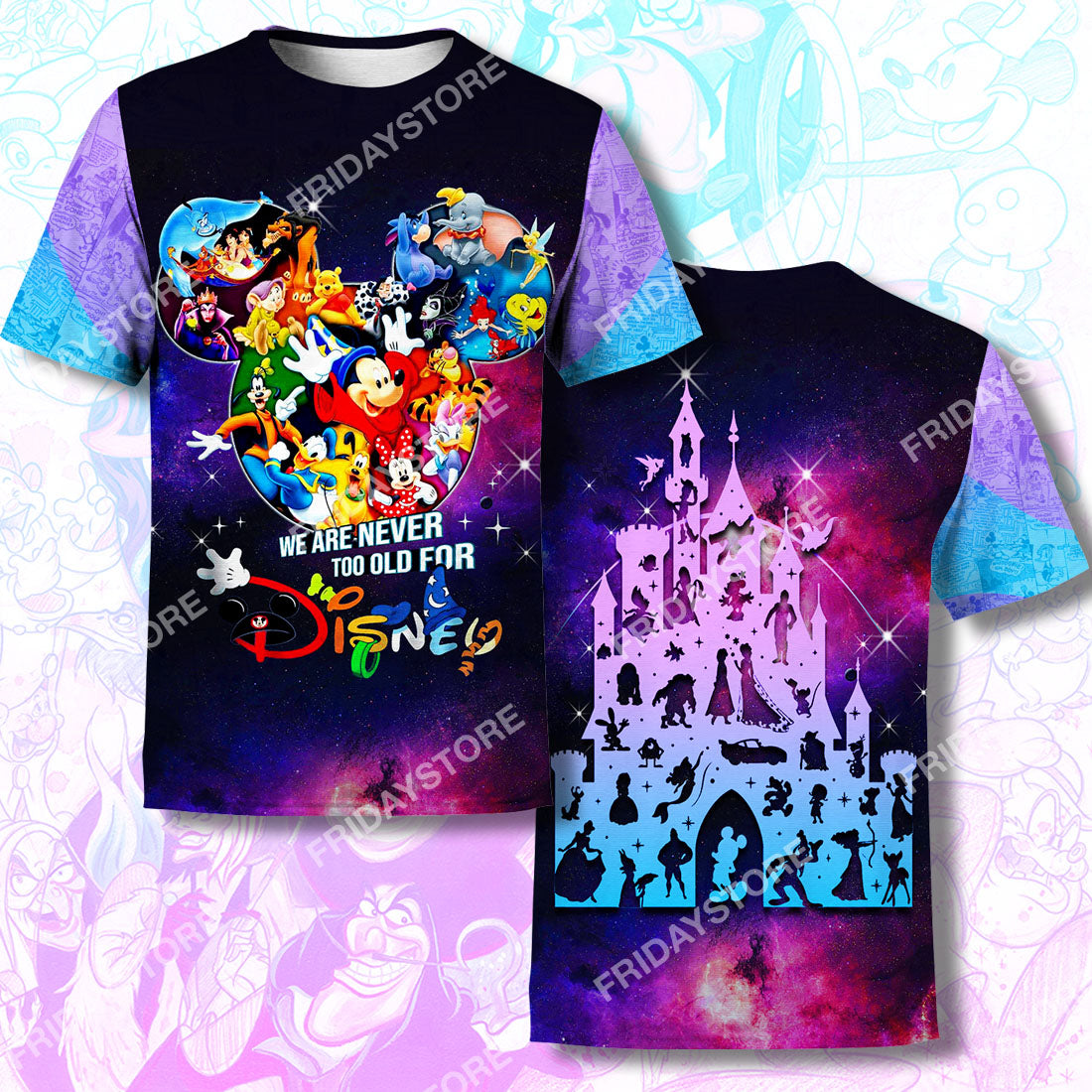 DN T-shirt We Are Never Too Old For Disney T-shirt Awesome High Quality DN Hoodie Sweater Tank