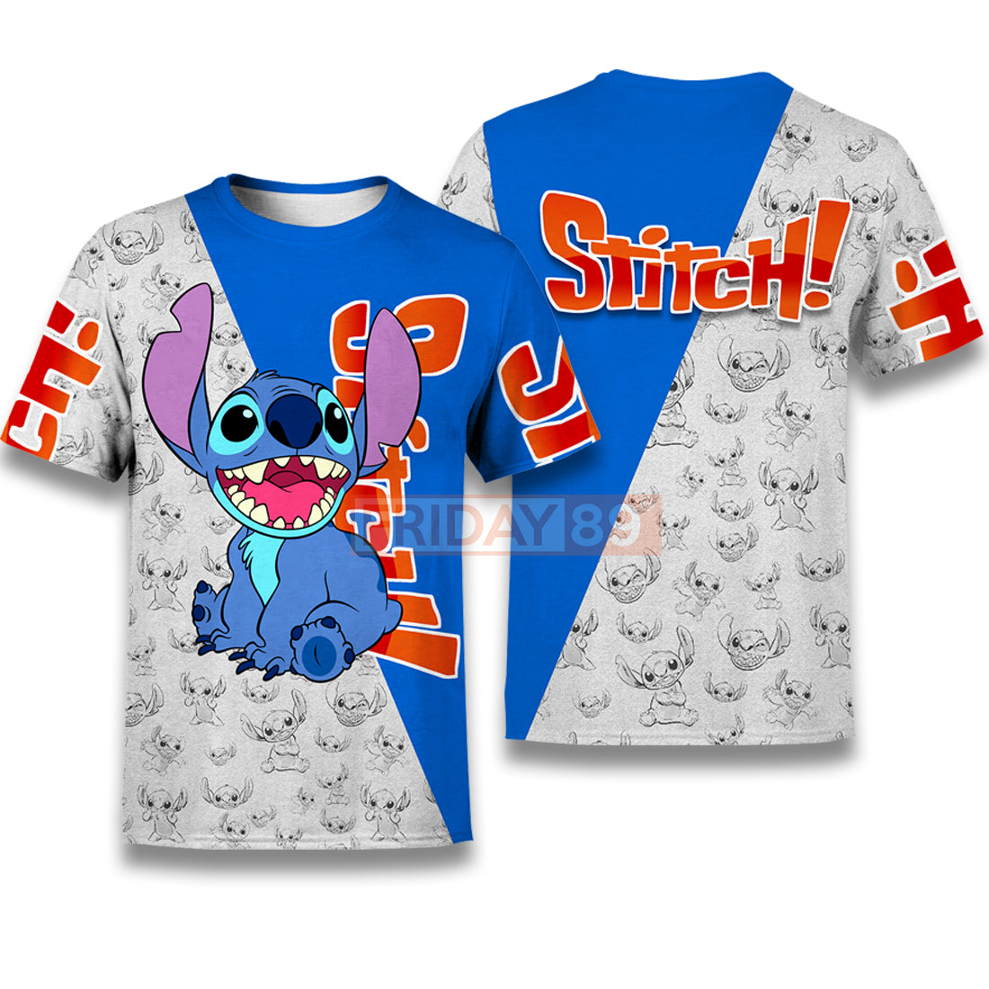 Stitch T-shirt Smiley Face Experiment 626 Lilo & Stitch 3D Print T-shirt Cute DN Hoodie Sweater Tank