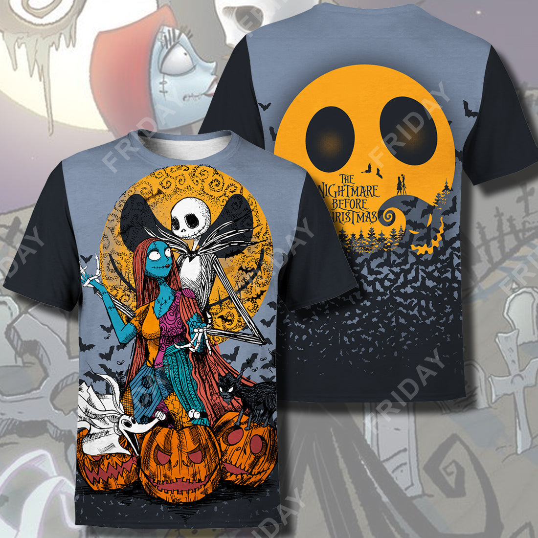 TNBC T-shirt Nightmare Couple Halloween T-shirt Awesome DN TNBC Hoodie Sweater Tank Jack skellington Hoodie Shirt 2026