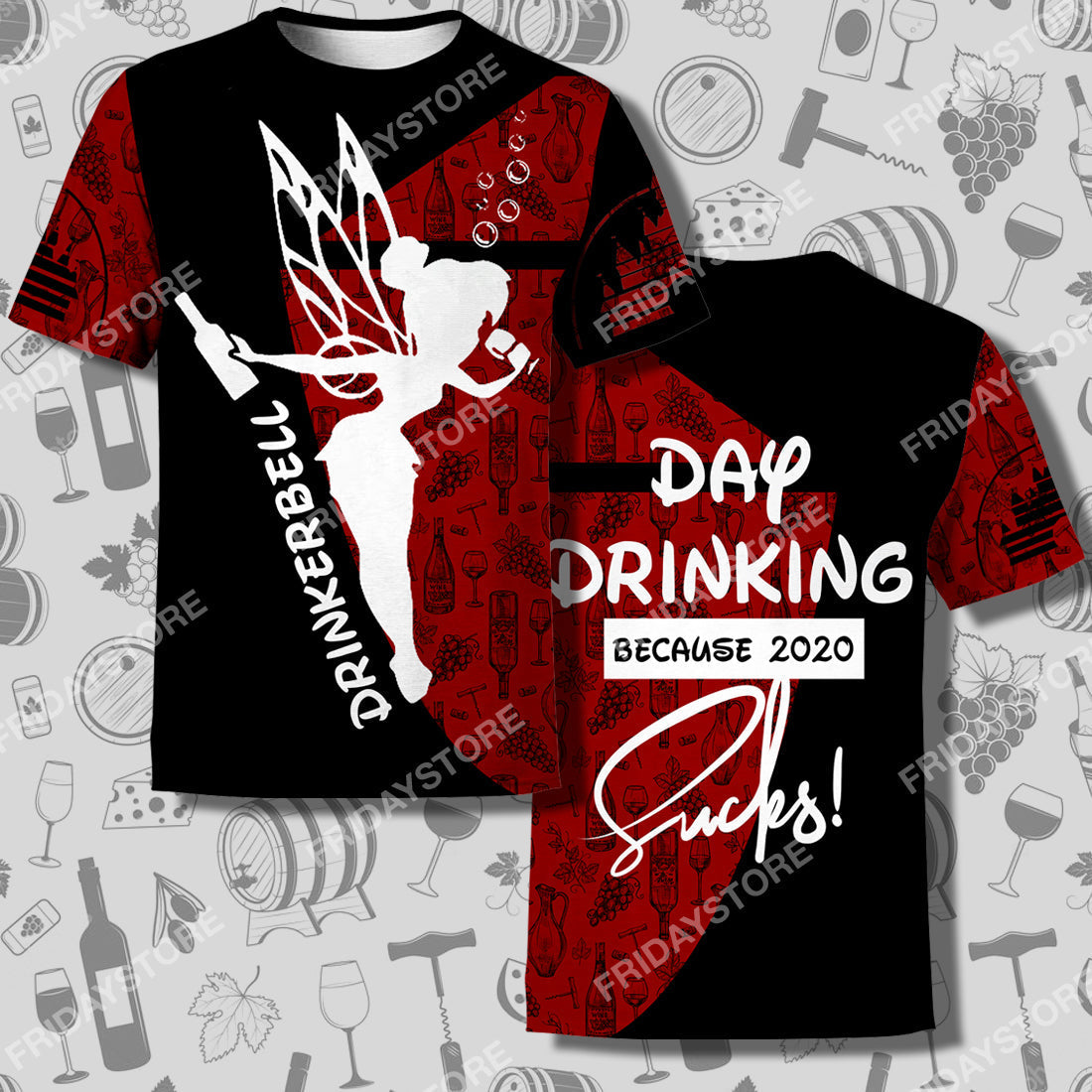 DN T-shirt Drinkerbell Day Drinking Because 2020 Is Sucks T-shirt Awesome High Quality DN Tinkerbell Hoodie Sweater Tank