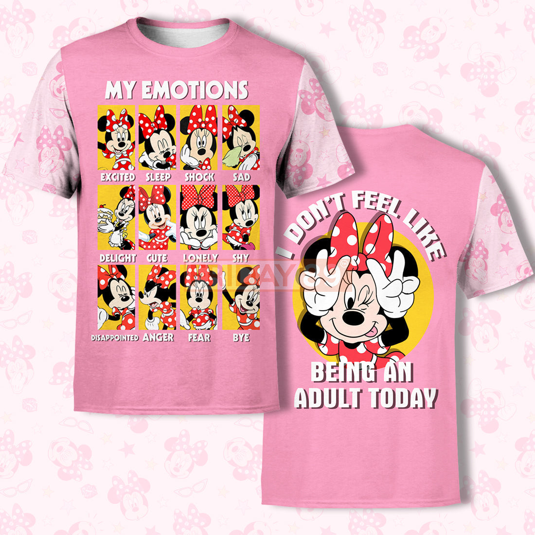 DN MN Mouse T-shirt Adorable Minnie My Emotions 3D PRINT T-shirt Awesome Cute DN Hoodie Sweater Tank