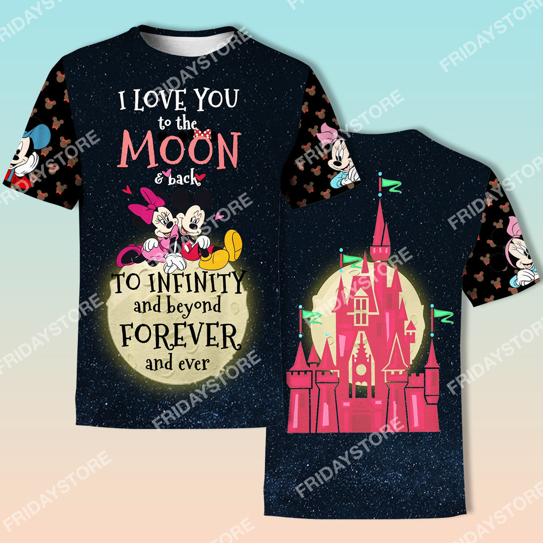 DN T-shirt Love You To The Moon & Back To Infinity Mouse Couple T-shirt Cute DN MK MN Mouse Hoodie Sweater Tank