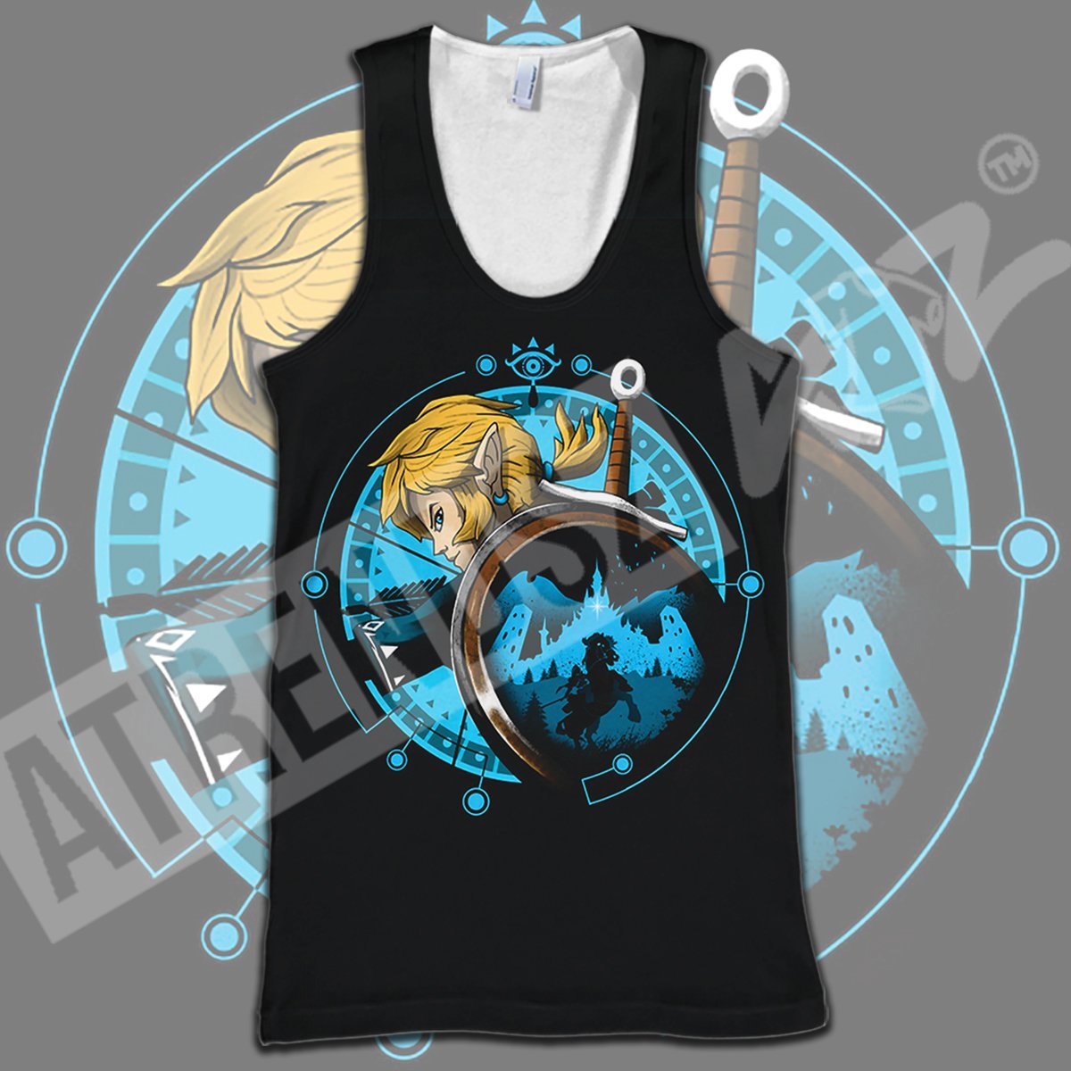 Legend Of Zelda Shirt Link Sheikah Eye Black Blue T-shirt Legend Of Zelda Hoodie Legend Of Zelda Tank