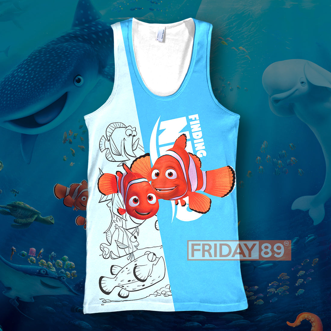 Finding Nemo T-shirt Finding Nemo Blue T-shirt Amazing DN Hoodie Sweater Tank
