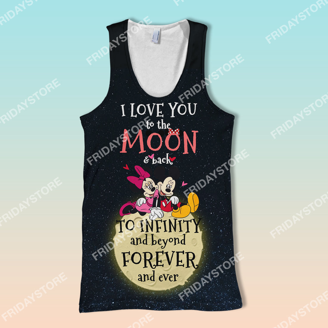 DN T-shirt Love You To The Moon & Back To Infinity Mouse Couple T-shirt Cute DN MK MN Mouse Hoodie Sweater Tank